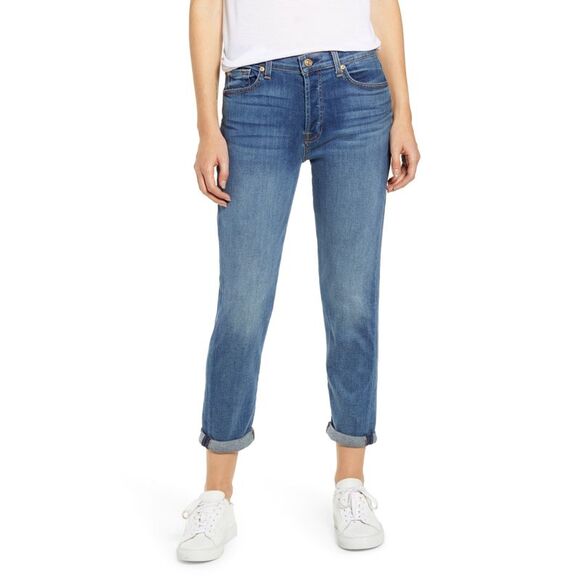 7 For All Mankind Josefina Rolled Hem Boyfriend Jeans